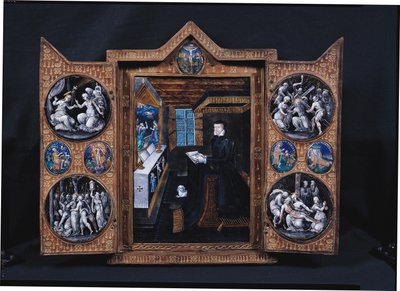 Trauerschrank mit Szenen aus dem Leben Christi und Attributen von Henri II (1519-59) und Catherine de Medici (1519-89) von French School