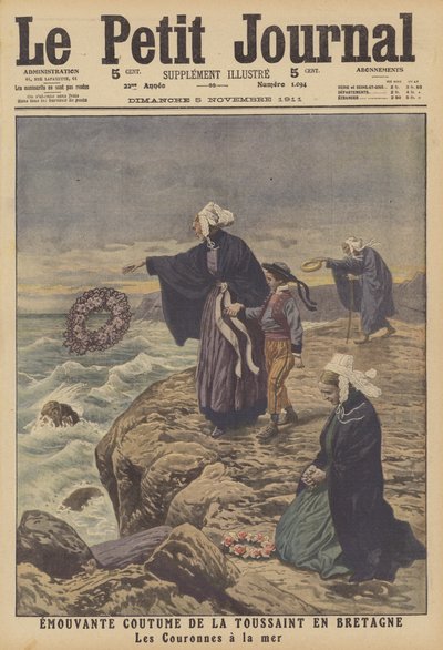 Bewegende Tradition am Allerheiligentag in der Bretagne von French School