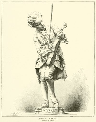 Mozart als Kind (Statue von M. Barrias) von French School