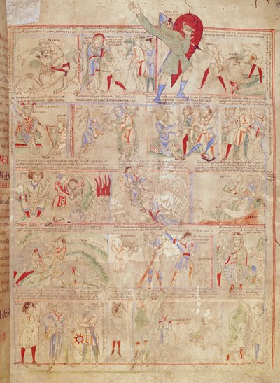 Ms.1215 t.3 fol. 13r Szenen aus dem Leben Davids, aus der Bibel von Etienne Harding von French School
