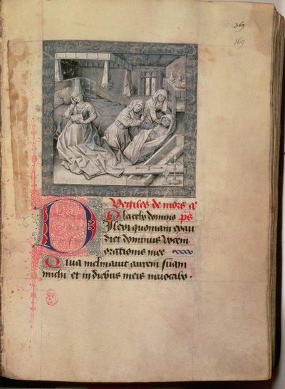 Tod, Beisetzung und Begräbnis, aus den Stunden des Herzogs von Burgund 1454-55 von French School