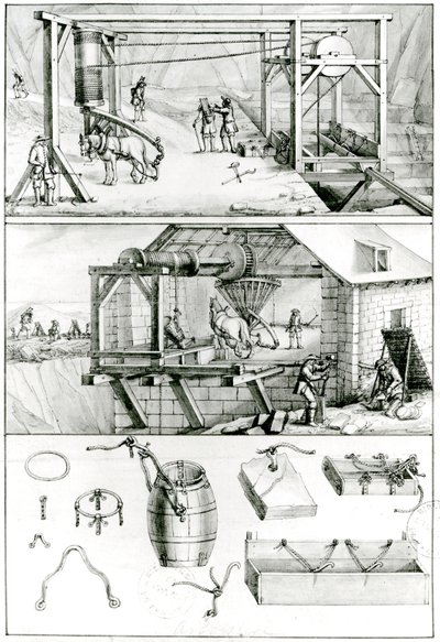 Ms 1064 fol.8 Ein Schieferbruch, aus Descriptions des Arts et Metiers von French School