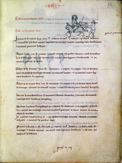 St. Martin schneidet seinen Mantel, aus Vieil Rentier dAudenarde, 1291-1302 von French School