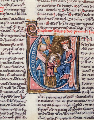 Ms 1185 Der Prophet Nehemia, Miniatur aus einer lateinischen Bibel von French School