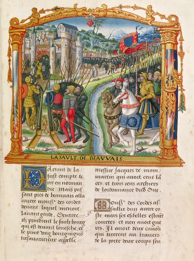 Ms 18 f.92r Belagerung von Beauvais durch Karl den Kühnen, Herzog von Burgund, 27. Juni 1472, aus den Memoiren von Philippe von Commines (1445-1509) von French School