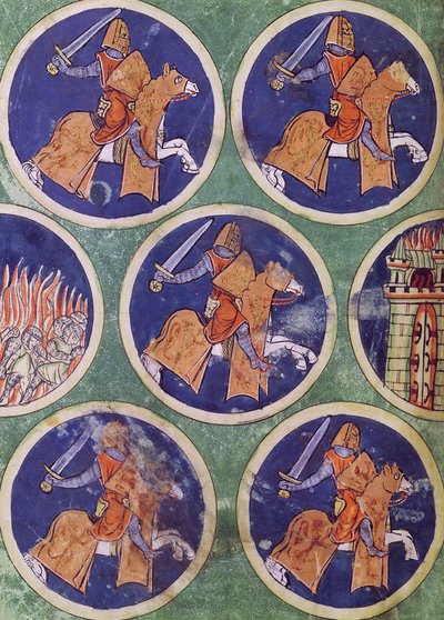 Ms 3516 fol.217v Fünf Ritter von French School