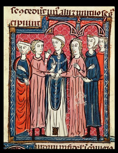 Ms 372 fol.153 Eine Hochzeit, aus Decrets de Gratien von French School