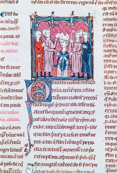 Ms 372 fol.158v Thronbesteigung eines Bischofs, aus Decrets de Gratien von French School
