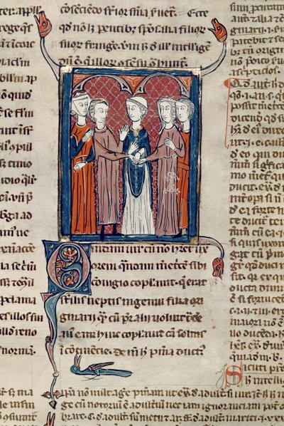Ms 372 fol.168 Eine Hochzeitsszene, aus Decrets de Gratien von French School