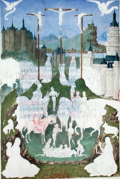 Ms 473 Die Kreuzigung oder Golgatha, unvollendete Miniatur aus den 