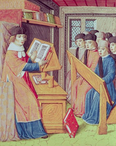 Ms 493 fol.56r Lehre aus Les Georgics von Virgil mit Kommentar von Servius, 1469 von French School