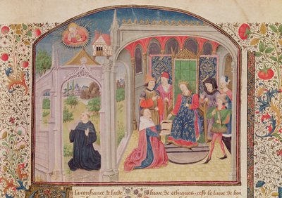 Ms 927 Fol.1 Präsentation der Ethik an den König durch den Übersetzer, aus Ethik, Politik und Ökonomie von Aristoteles (384-322 v. Chr.) von French School