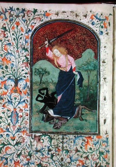 Kampf mit einem Tier, ca. 1460 von French School