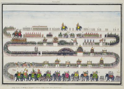 Muharram-Zeremonie, Faizabad, 1772 aus dem Gentil-Album, veröffentlicht 1774 von French School