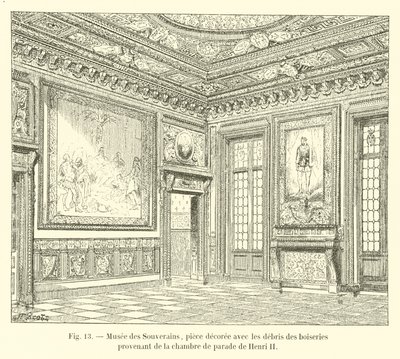 Museum der Souveräne, Raum dekoriert mit den Überresten der Holzarbeiten aus dem Paradezimmer von Heinrich II. von French School