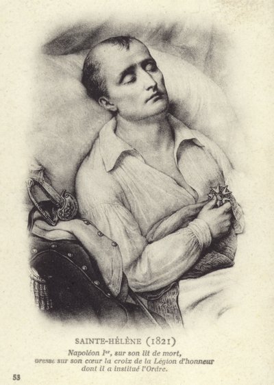 Napoleon auf seinem Sterbebett von French School