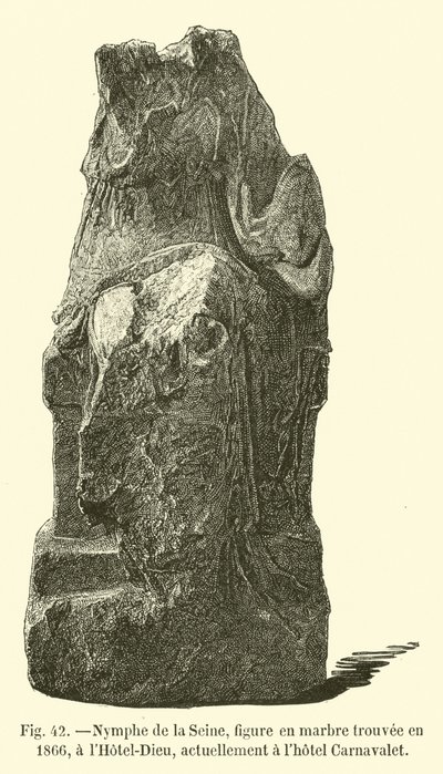 Nymphe der Seine, Marmorfigur gefunden 1866 im Hôtel-Dieu, derzeit im Hôtel Carnavalet von French School