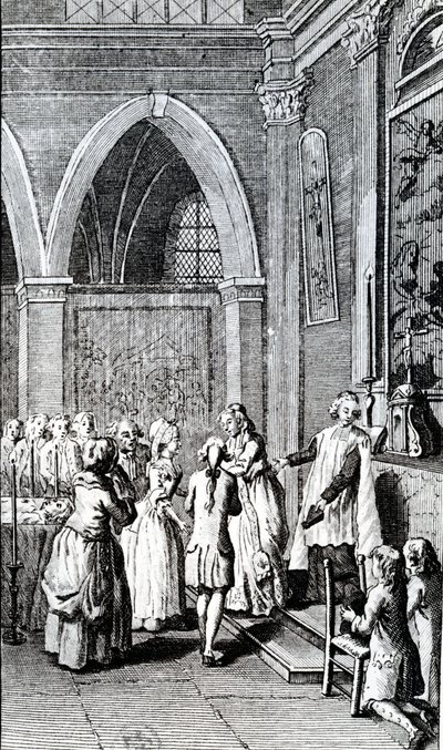 Gehorsam, Illustration aus La Vie de Mon Père von Restif de la Bretonne von French School