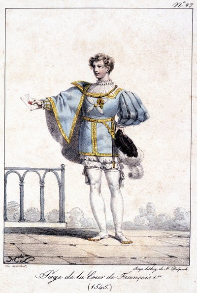 Einseitige Gravur am Hof von Franz I. um 1545. von French School