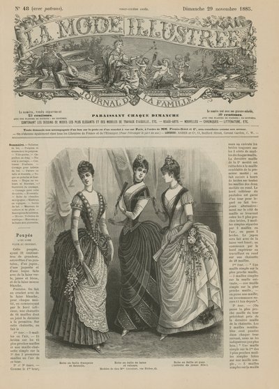 Seite aus La Mode Illustrée, 1885 von French School