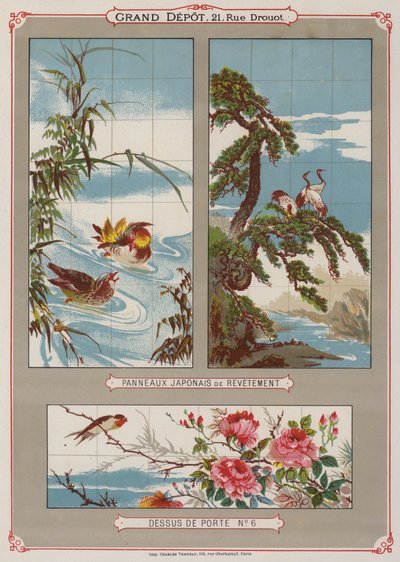 Seite aus dem Katalog des Grand Depot de Porcelaines, Faiences et Verreries von French School