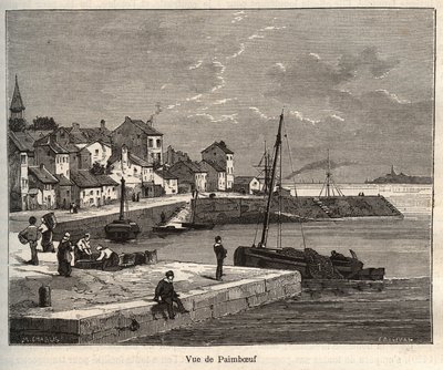 Paimboeuf - Loire-Atlantique, in der Region Pays de la Loire - Gravur in „La France illustrée: géographie, histoire, administration statistique“ von V.-A. Malt-Brown. 1884. von French School