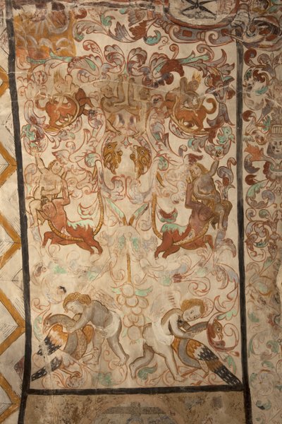 Pfarrkirche Església de la Mare de Déu de Solers. Innenraum. Die Kirchenschiffe. Wandmalereien. (Detail). 16. Jahrhundert. von French School