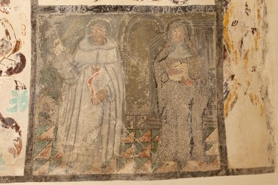 Pfarrkirche (Església de la Mare de Déu de Solers). Innenraum. Die Schiffe. Wandmalereien (Detail). 16. Jahrhundert (?) von French School