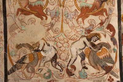 Pfarrkirche (Església de la Mare de Déu de Solers). Innenraum. Die Schiffe. Wandmalereien (Detail). 16. Jahrhundert (?) von French School