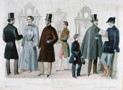 Pariser Modeplatte für das Bulletin of Fashion, New York, Februar 1858 von French School