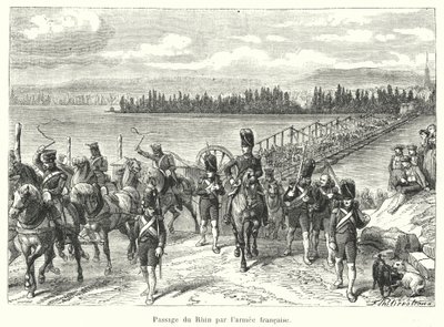 Überquerung des Rheins durch die französische Armee (Gravur) von French School
