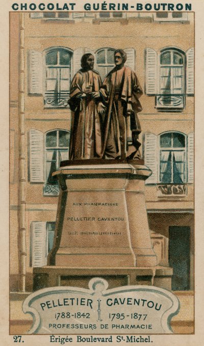 Pelletier, 1788-1842, Caventou, 1795-1877, Professoren der Pharmazie, errichtet am Boulevard St-Michel von French School