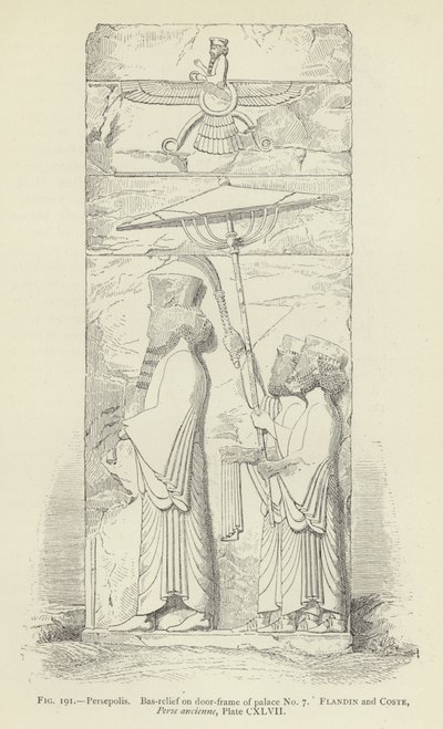 Persepolis, Basrelief am Türrahmen des Palastes Nr. 7 von French School