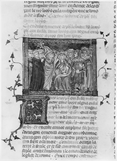 Philipp IV., Illustration aus Grandes Chroniques de France, 1375-79 von French School
