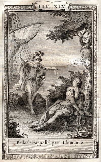 Philocle erinnert sich an Idomenee - Gravur von 1798 nach Monnet in 