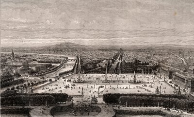 Place de la Concorde in Paris - Gravur in „La France illustrée: géographie, histoire, administration statistique“ von V.A. Malt-Brown. 1884 von French School