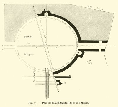Plan des Amphitheaters der Rue Monge von French School