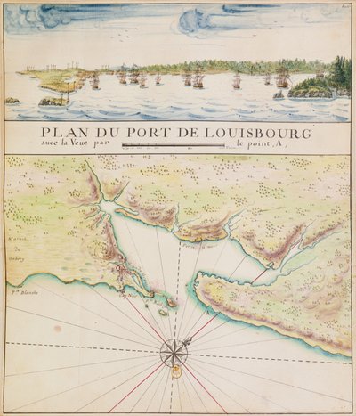Plan des Hafens von Louisbourg von French School