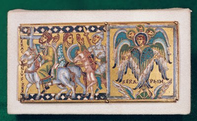 Plakette, die Heraklius (ca. 575-641) und die Vision von Ezechiel darstellt, Mosane Schule von French School