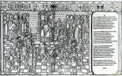 Papst Urban II. leitet das Konzil von Clermont im Jahr 1095 von French School