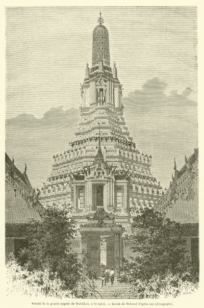 Portal der großen Pagode von Wat-Chan in Bangkok von French School