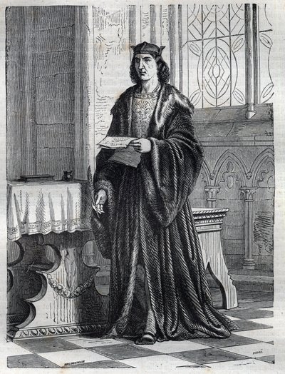 Porträt von Kardinal Pietro Carafa oder Caraffa oder Giovanni Pietro Caraffa, zukünftiger Papst Paul IV. (Paolo IV 1476-1559) Gravur in „Geschichte der Päpste (...) Verbrechen der Königinnen, Könige und Kaiser durch die Jahrhunderte“ von Maurice Lachatre von French School