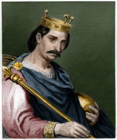 Porträt von Karl II. der Kahle (823 - 877), König von Frankreich - in „Histoire des Francais“ von Lavallee, Gravur von French School