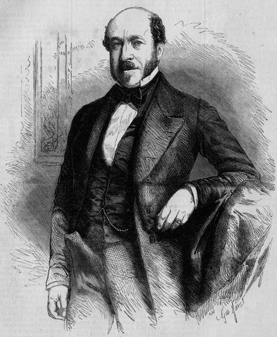 Porträt von Charles de Morny (1811-1866), französischer Politiker, Präsident des Corps Législatif unter dem Zweiten Kaiserreich. Gravur in „Le Monde Illustré“ Nr. 33 vom 28. November 1857. von French School