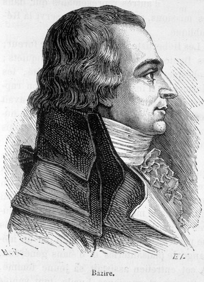 Porträt von Claude Basire oder Bazire (1764-1794), französischer Politiker - in „L