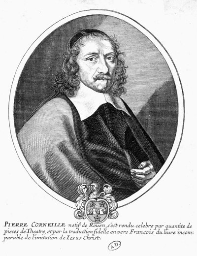 Porträt von Corneille. Gravur aus dem 19. Jahrhundert. von French School