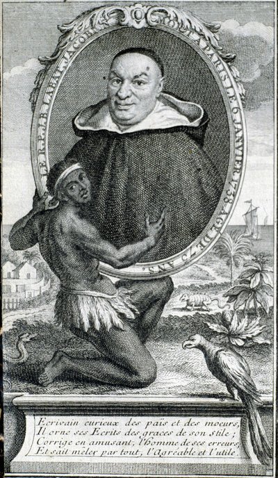 Porträt von Pater Labat als Frontispiz - in „Neue Reise zu den Inseln Amerikas“, von Pater Labat, ed. Cavelier, Paris von French School