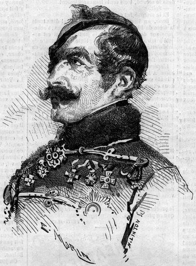 Porträt von Franz von Schlick (1789-1862), Feldmarschall, Generaloberst der österreichischen Armee in Italien während des Risorgimento im Jahr 1859. Gravur in 