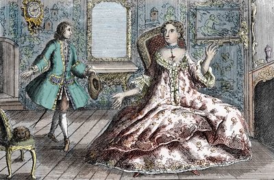 Porträt der französischen Kriminellen Marie Catherine Taperet Lescombat und ihres Liebhabers Henri Mongeot von French School