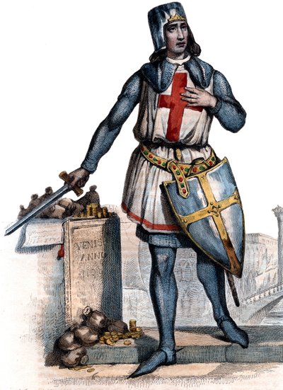 Porträt von Geoffrey von Villehardouin (1150-1228), französischer Historiker und Ritter von French School